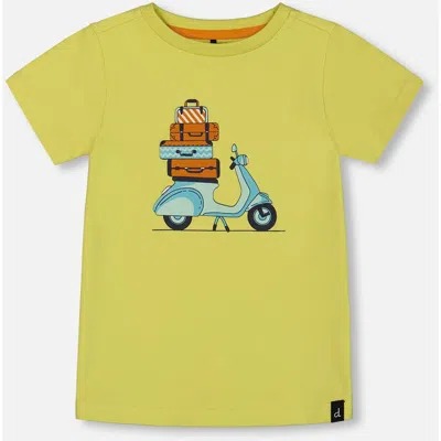 DEUX PAR DEUX DEUX PAR DEUX BABY BOY'S ORGANIC COTTON TEE LIME GREEN AND BLUE VESPA
