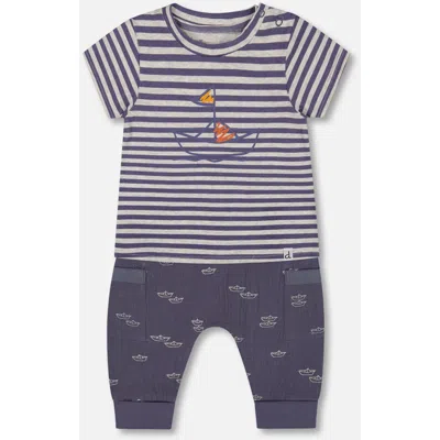 Deux Par Deux Baby Boy's Organic Cotton Top And Muslin Pant Set Striped Navy