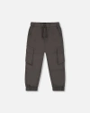 Deux Par Deux Baby Boy's Parachute Cargo Pocket Jogger Pants Dark Gray In Dark Gray