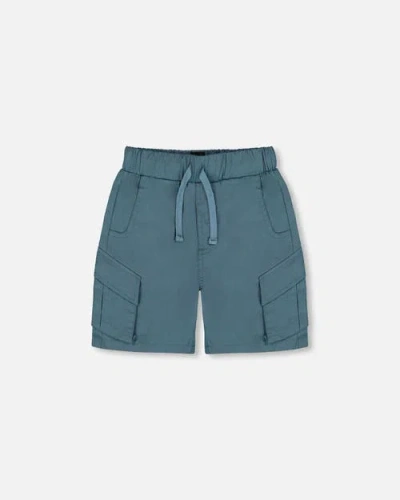 Deux Par Deux Baby Boy's Parachute Cargo Pocket Shorts Dark Teal
