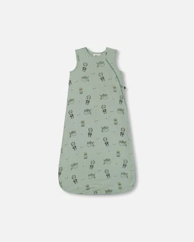Deux Par Deux Baby Boy's Printed Muslin Sleep Sack Sage Monkey