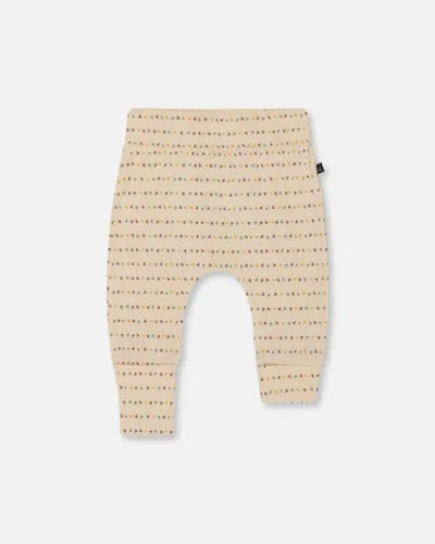 Deux Par Deux Baby Boy's Printed Organic Cotton Evolutive Pant Off-white