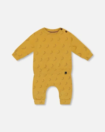 Deux Par Deux Baby Boy's Printed Organic Cotton Top And Pant Set Yellow Bananas