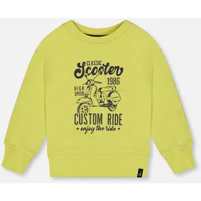 Deux Par Deux Baby Boy's Pullover Graphic Sweatshirt Lime Green