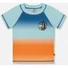Deux Par Deux Baby Boy's Short Sleeve Rashguard Navy Blue, Turquoise, And Orange In Navy Blue Turquoise And Orange