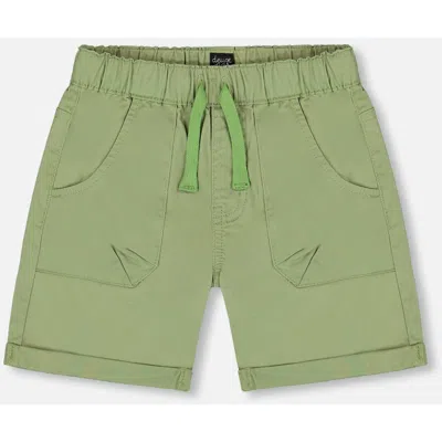 Deux Par Deux Baby Boy's Stretch Twill Short Green