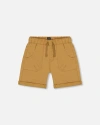 Deux Par Deux Baby Boy's Stretch Twill Short Tan In Tan