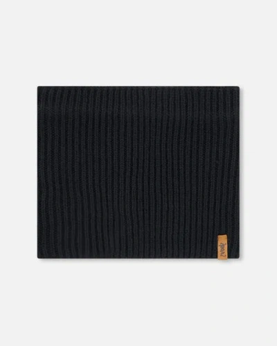 Deux Par Deux Kids'  Baby Gender Inclusive Mid-season Knit Neck Warmer In Black