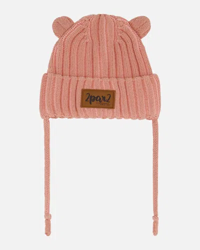Deux Par Deux Baby Girl's Baby Knit Hat With Ears Ash Rose