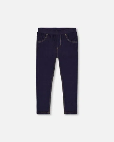 Deux Par Deux Baby Girl's Dark Blue Denim Jeggings In Navy Denim