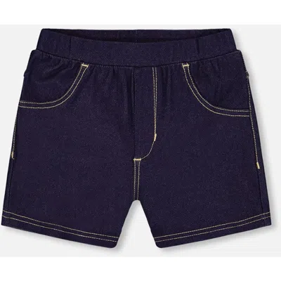 Deux Par Deux Baby Girl's Jegging Shorts Dark Denim Blue