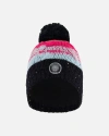 Deux Par Deux Baby Girl's Knit Hat Gradient Blue, Coral And Fuschia In Stripes