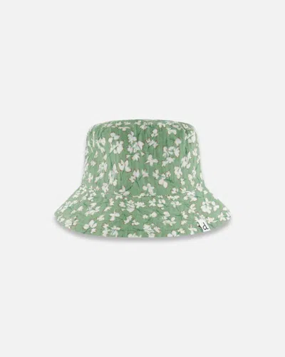 Deux Par Deux Baby Girl's Muslin Bucket Hat Green Jasmine Flower Print