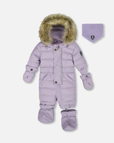 Deux Par Deux Baby Girl One-piece Original Puffy Snowsuit In Purple