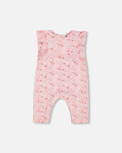 Deux Par Deux Baby Girl's Organic Cotton Jumpsuit Printed Pink Small Flower