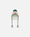 Deux Par Deux Baby Girl's Peruvian Knit Hat Light Pink, Sage Green And Flowers In Embroidered Flowers