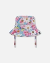 Deux Par Deux Baby Girl's Printed Beach Sun Hat White, Pink, And Green Flowers In White, Pink, And Green Flowers