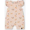 Deux Par Deux Baby Girl's Printed Muslin One Piece Romper Peach With Pears In Peach With Pears Print