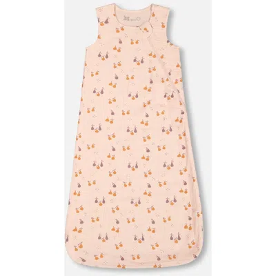 Deux Par Deux Baby Girl's Printed Muslin Sleep Sack Peach With Pears In Peach With Pears Print