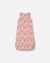 Deux Par Deux Baby Girl's Printed Muslin Sleep Sack Pink And White Flowers In Pink And White Flowers
