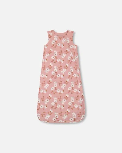 Deux Par Deux Baby Girl's Printed Muslin Sleep Sack Pink And White Flowers