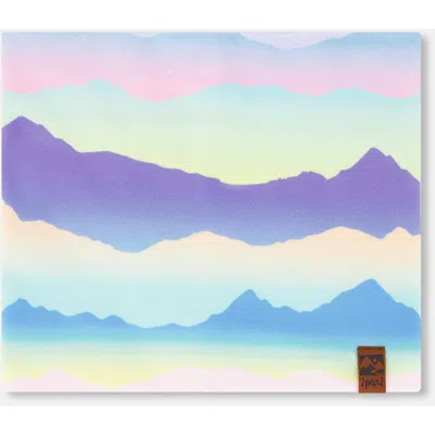 Deux Par Deux Baby Girl's Printed Neck Tube Mauve And Blue, Pink Mountain