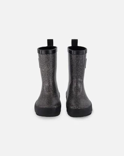 Deux Par Deux Baby Girl's Rain Boots Glittering Black