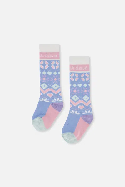 Deux Par Deux Kids' Baby Ski Socks Light Blue
