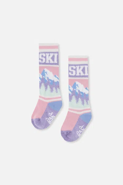Deux Par Deux Kids' Baby Ski Socks Light Pink