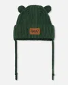 DEUX PAR DEUX DEUX PAR DEUX BABY UNISEX BABY KNIT HAT WITH EARS FOREST GREEN