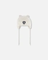Deux Par Deux Baby Unisex Knit Hat With Ears Off White In Whisper White