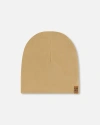 Deux Par Deux Kids Unisex Solid Beanie Hat Beige In Beige