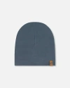 Deux Par Deux Baby Unisex Solid Beanie Hat Dark Gray In Dark Gray