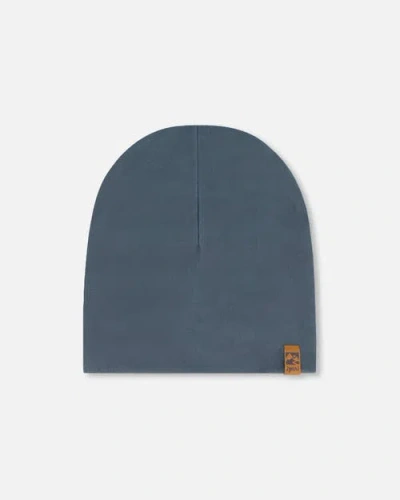 Deux Par Deux Kids'  Baby Unisex Solid Beanie Hat Dark Gray