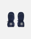 Deux Par Deux Kids'  Baby Unisex Solid Mittens Navy In Dress Blue
