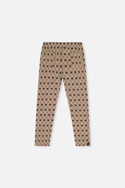 Deux Par Deux Kids'  Bow Tie Jacquard Elastic Waist Treggings In Multi