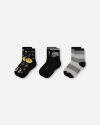 Deux Par Deux Boy 3-pack Knit Socks In Black