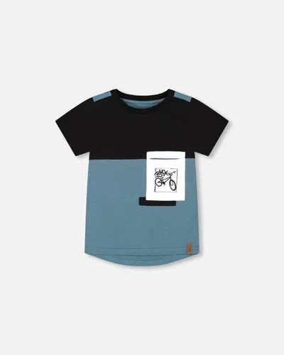 Deux Par Deux Kids' Boy's Colorblock T-shirt Black