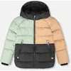 Deux Par Deux Boy Colorblocked Puffy Winter Coat In Black