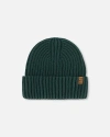 Deux Par Deux Boy's Cuffed Knit Hat Forest Green In Forest Green