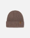 Deux Par Deux Boy's Cuffed Knit Hat Taupe In Taupe