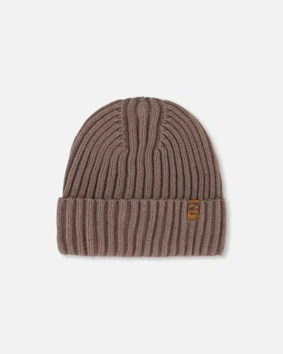 Deux Par Deux Kids'  Boy's Cuffed Knit Hat Taupe