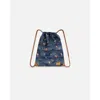 DEUX PAR DEUX DEUX PAR DEUX BOY'S DRAWSTRING BAG NAVY PRINTED MOUNTAINS ANIMALS