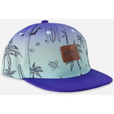 Deux Par Deux Kids'  Boy Flat Brim Beach Cap In Blue