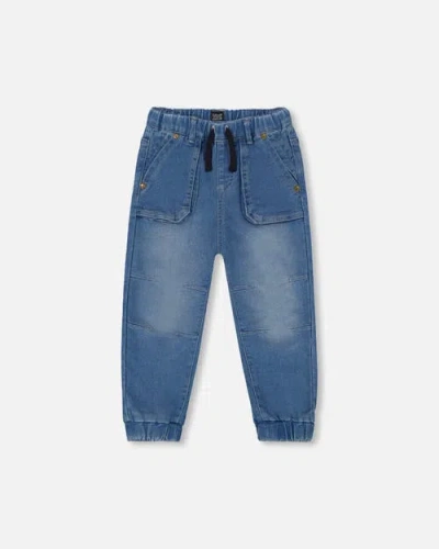 Deux Par Deux Boys' French Terry Denim Jogger Pant - Little Kid, Big Kid In Denim Blue