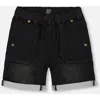 Deux Par Deux Boys' French Terry Denim Short - Little Kid In Black Jeans