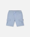 Deux Par Deux Boy's French Terry Short Pale Blue In Pale Blue