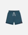 Deux Par Deux Boy's French Terry Short Teal In Teal
