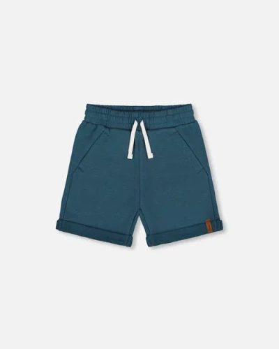 Deux Par Deux Kids'  Boy's French Terry Short Teal