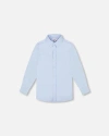 Deux Par Deux Boys' Long Sleeve Button Down Shirt - Little Kid In Pale Blue